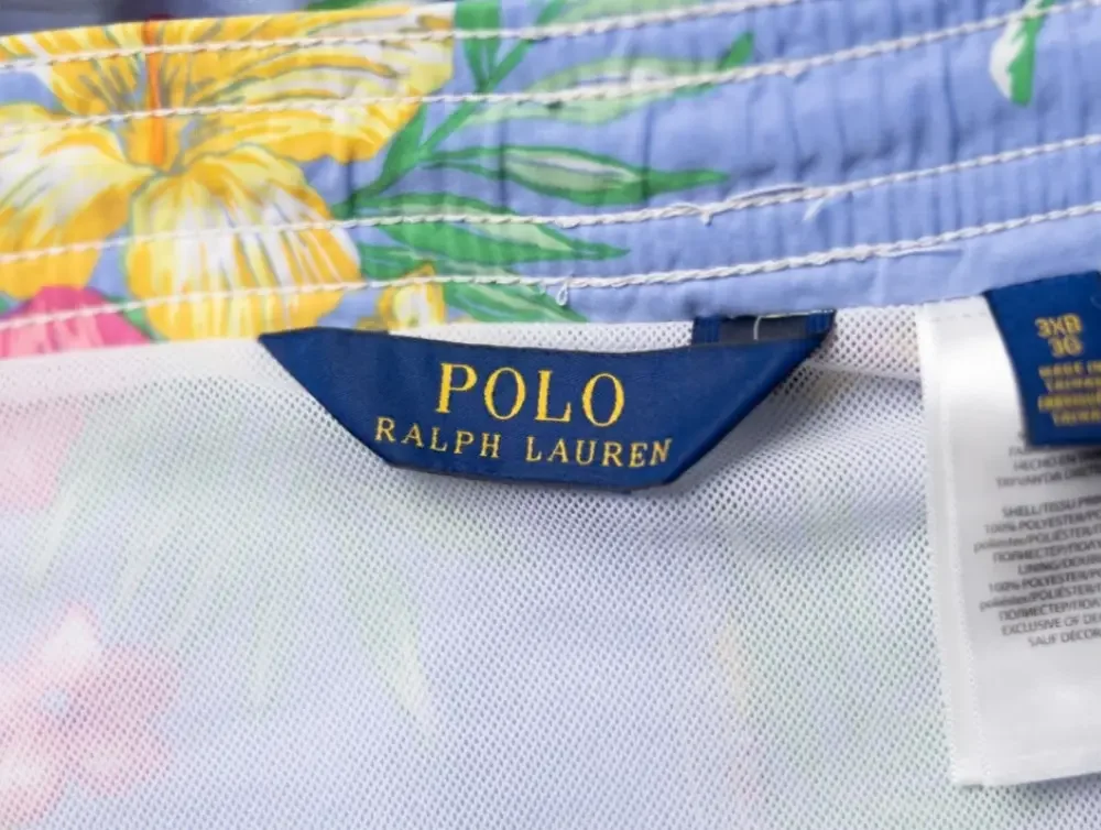 Polo Ralph Lauren Men Swim Shorts Trunks 3XB Blue Floral Hawaiian Tropical 50